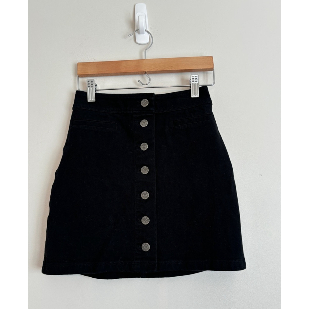 Aritzia Wilfred Free Black Denim Mini Skirt Size 00
